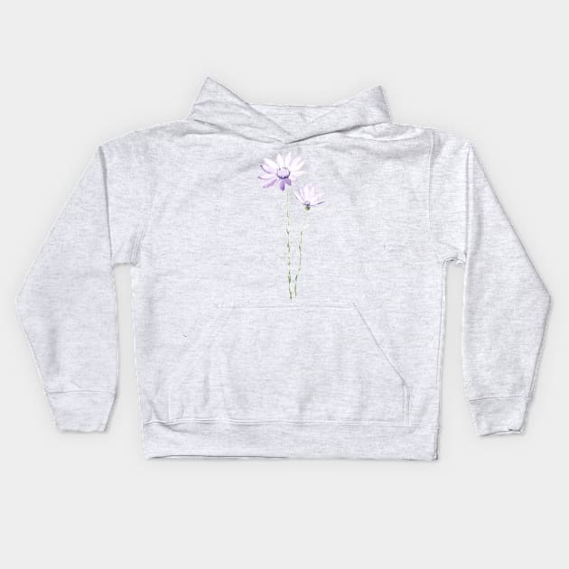 purple exeranthemum flowers watercolor Kids Hoodie by colorandcolor